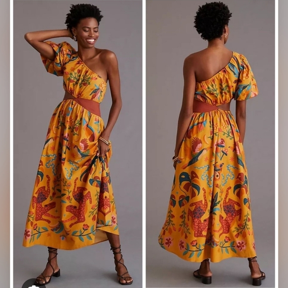 FARM Rio Dresses & Skirts - Farm Rio Anthropologie size medium One-Shoulder Maxi Dress